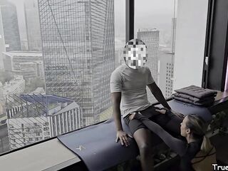 Lea Pam 4K French Fitness Hottie seduces Personal Trainer & fucks during Intense Home Workout