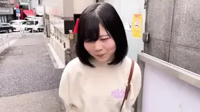 Creampied 20-year-old maid cafe girl in cowgirl position