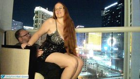 Romance And Sex Outside On A Balcony Overlooking The Las Vegas Strip