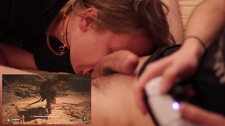 Continuing my playthrough of Black Myth while Chloe worships my cock