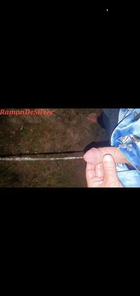 Master Ramon gets his hot cock out in the park for a moment and massages and pisses off
