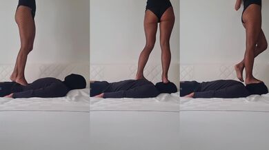 Barbie Trampling Body, Face and Cock in stockings No.33