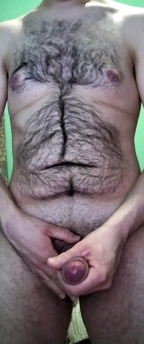 Young Gay cumming before work