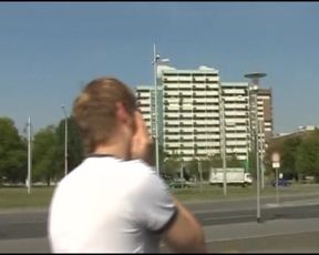 Horny dude fucks two amazing German babes outdoors