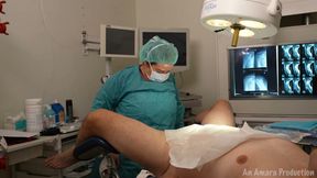 Sounding with Sterile Surgical Latex Gloves and Gown.
