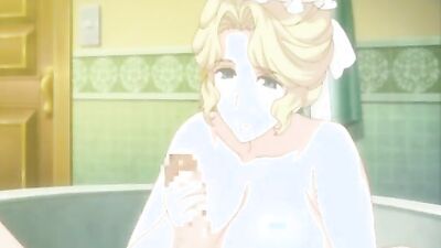 Watch this busty blonde MILF get pounded hard and tit-fucked in a steamy hentai shower