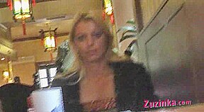 Sexy czech Zuzinka - exhibitionist in Chinese Restaurant