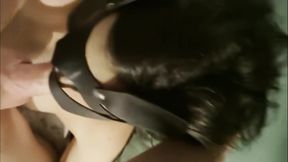 Busty cumslut tied up and made to cum before riding cock and giving a