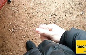 German Stud Public Park Jerk And Cum