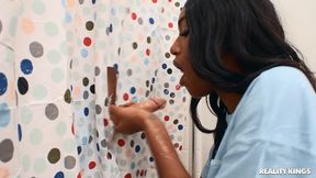 shower curtain glory hole surprise