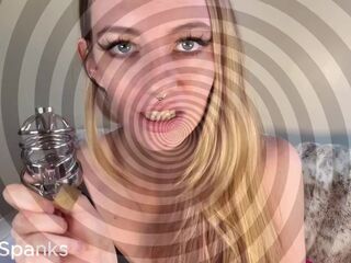 Mesmerizing Chastity Affirmations Lucy Spanks Golden-haired Femdom POV