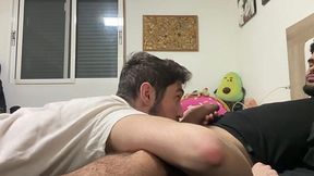 Straight Buddy Blows Me and Swallows My Cum After Invite