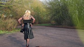 Crossdresser walking in public