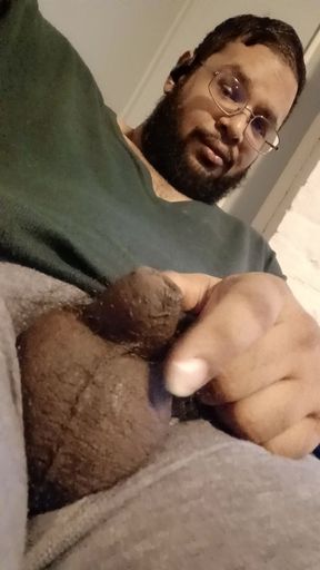 Cute slave jerks his soft cock for attention