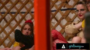 GIRLSWAY Alex Coal Has MASSIVE SQUIRTING ORGASMS From Femdom Camp Counselor In Front Of Everyone!