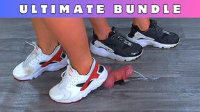 Stomping The Cum From Your Cock & Balls Under Our Nike Huaraches & Plexi - 190 Ultimate Bundle - Goddess Amber - Miss Lucy - Trample CBT Trampling