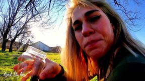 drinking liters of pee in the street with my stepfather, yellow pee and in public!!!