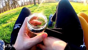 drinking liters of pee in the street with my stepfather, yellow pee and in public!!!
