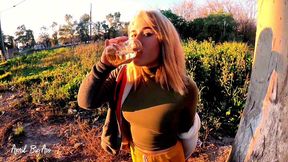 drinking liters of pee in the street with my stepfather, yellow pee and in public!!!
