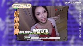 Busty Oriental woman with big natural tits gets fucked by five huge dicks and covered in cum