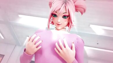 Gooning Fortnite Hentai Music Video Blowjob Gets Creampied and Cum In Pussy
