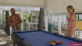 musa martina is back! (dry) an extreme anal gape, 0% pussy, while playing on the pool table!