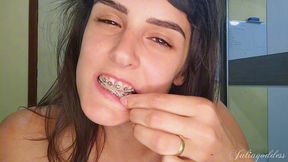 braces and blowjob fantasy - sucking you with my elastics on