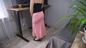 Watching Secretary with Panty Lines Ass in Office