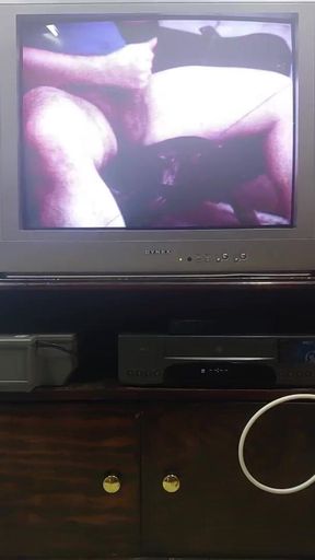 Masturbating on an Old TV but I Accidentally Bumped the Camera When Cuming