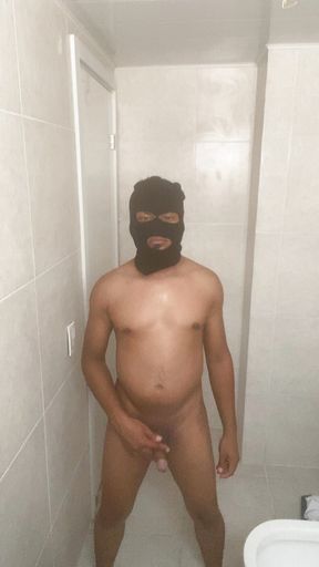 Hot Handjob in the Bathroom