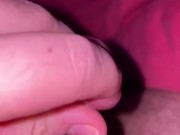 Playing around with my pre-cum and wanking my hard cock with big cumshot