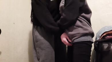 Neighbors cum on clothes while hiding their lesbian secret