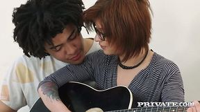 Nerdy Angelin Joy got fucked and creamed by her guitar tutor