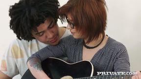 Nerdy Angelin Joy got fucked and creamed by her guitar tutor