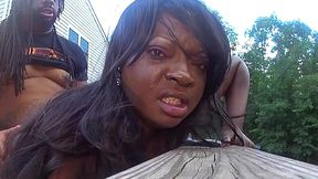 cum watch me drill lisa rivera  s chocolate pussy in the backyard