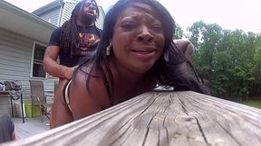 cum watch me drill lisa rivera  s chocolate pussy in the backyard
