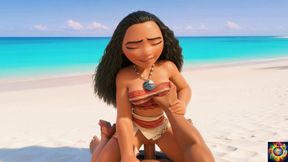 Moana's Romantic Beach Getaway - AI Animation ASMR