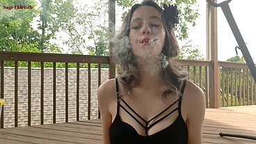 Sage Eldritch Cigarette Smoking in Red Lipstick