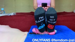 Cockbox CBT and Cock Trampling While I'm Playing with My Smartphone, Femdom Jozi Ballbusting