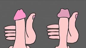 Two straight boys doing a jerkoff contest ANIMATED