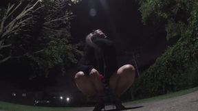Mature Sissy Crossdresing Adentures Outdoors at Night
