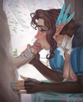 Vex'ahlia Making Him Finish in Her Mouth