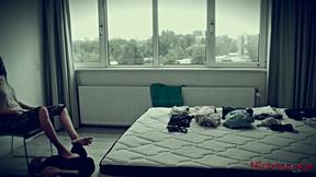 ”Femdom foot worship by good slave”