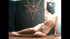 skinny crossdresser with long hair teasing big cock and feet