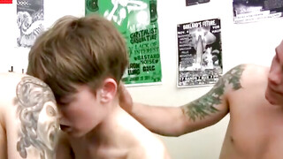 Short haired Graces is fisted and spitroasted in a threesome by Jordon and Thomas