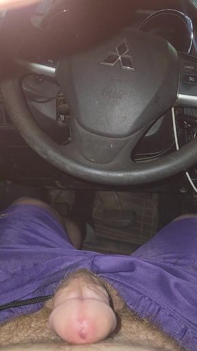 Using Pink Panties to Jerk off in My Car.