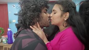 Vaishnavy Hot Boobs Press and Lip Lock by Sharun Raj, Mallu Couple Hot Boobs Press and Lip Suck, Indian Couple Hot Boobs Press