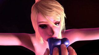 BDSM Samus deepthroats a dildo - Metroid Porn Parody