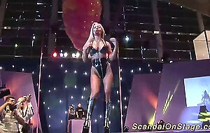 Stepmom naked on public stage