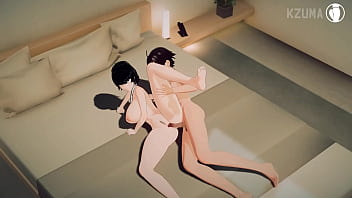 Hentai 3D Fubuki mamou gostoso e teve a bucetinha fodida e gozada